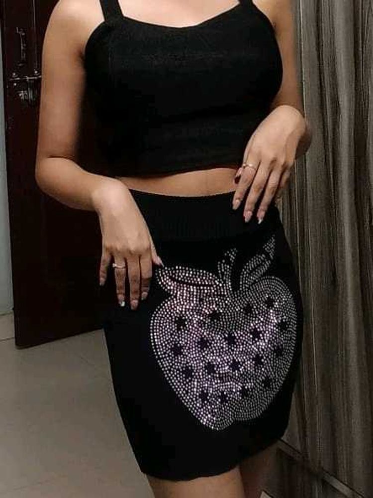Black Partywear Miniskirt Women