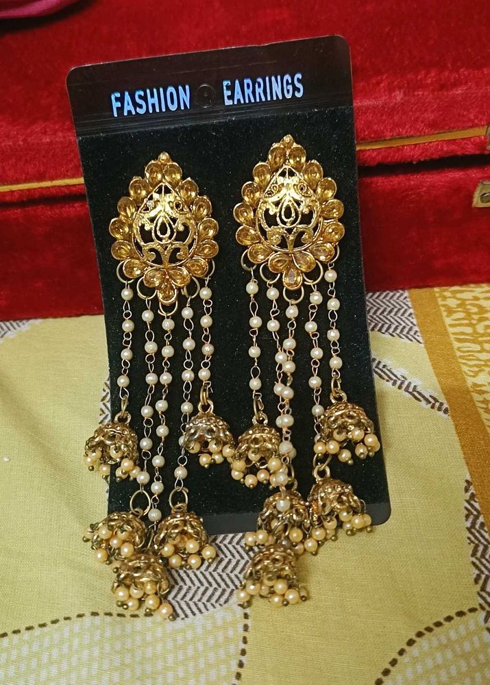 Gold Plated Jhumka Earrings