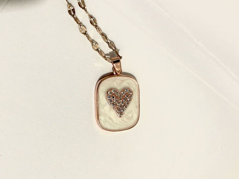 steel necklace With Heart  for her Stainless