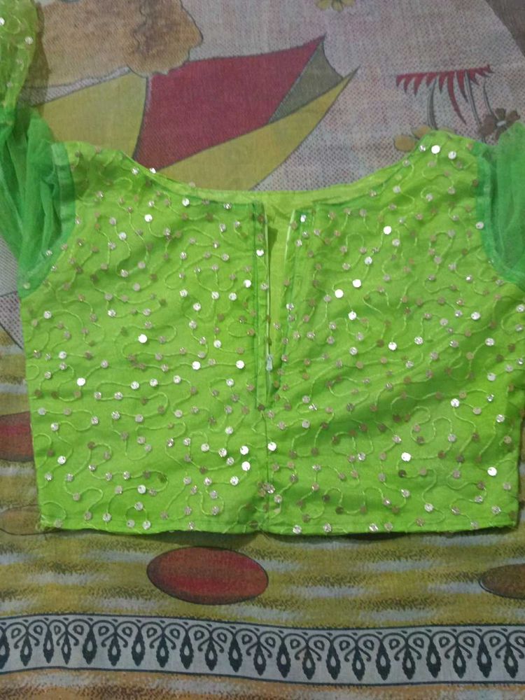 Green Embellished Blouse