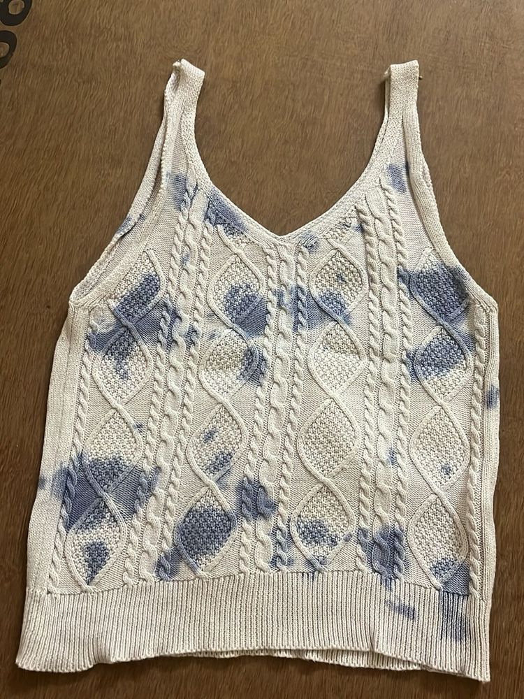 White Tiedye Crop Top