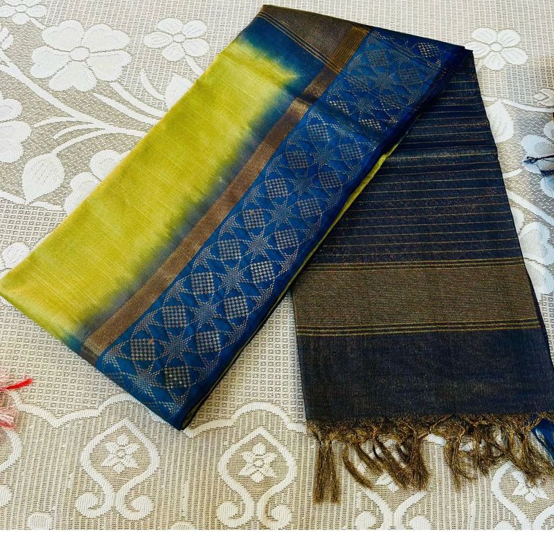 Elegant Saree -  Yellow &amp; Blue