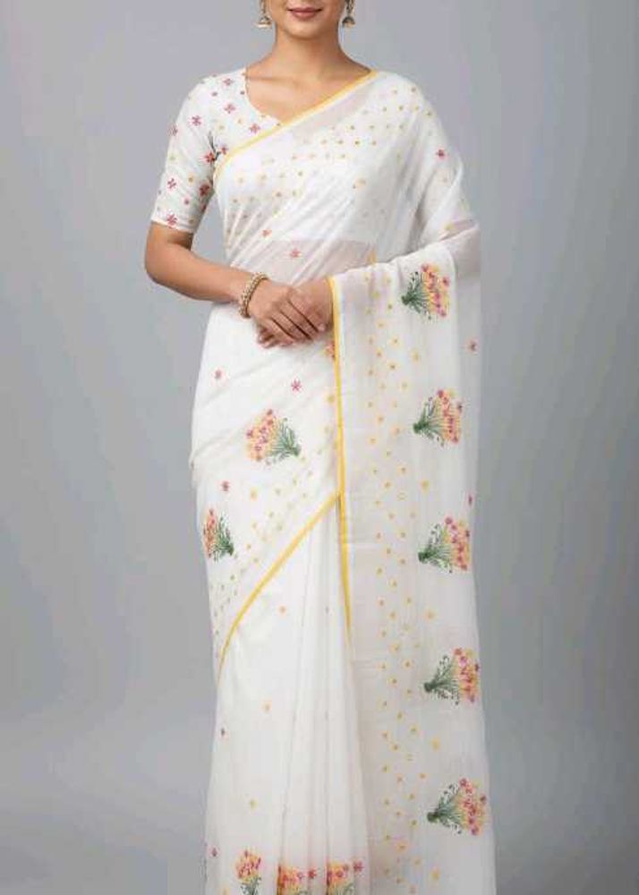 Embroidered Tissue Saree