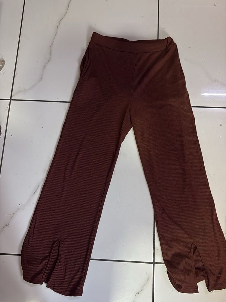 Wide Leg Slit Pants