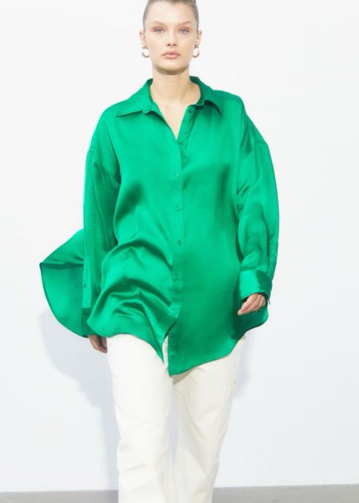 H&amp;M Green Oversized Shirt