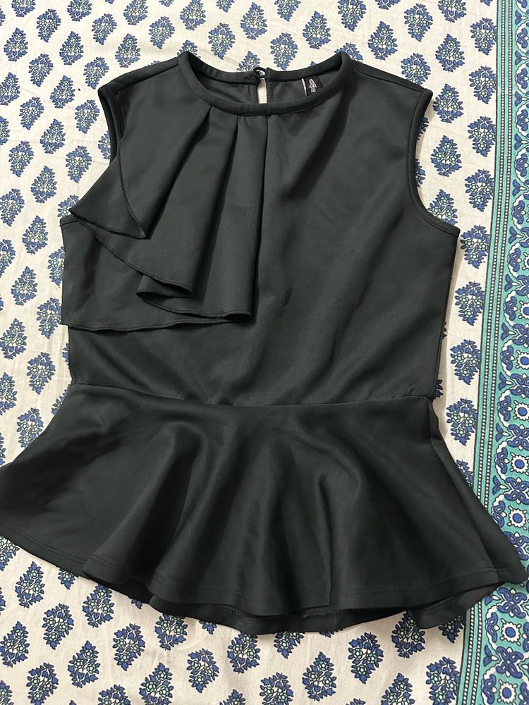 Chic Black Peplum Top