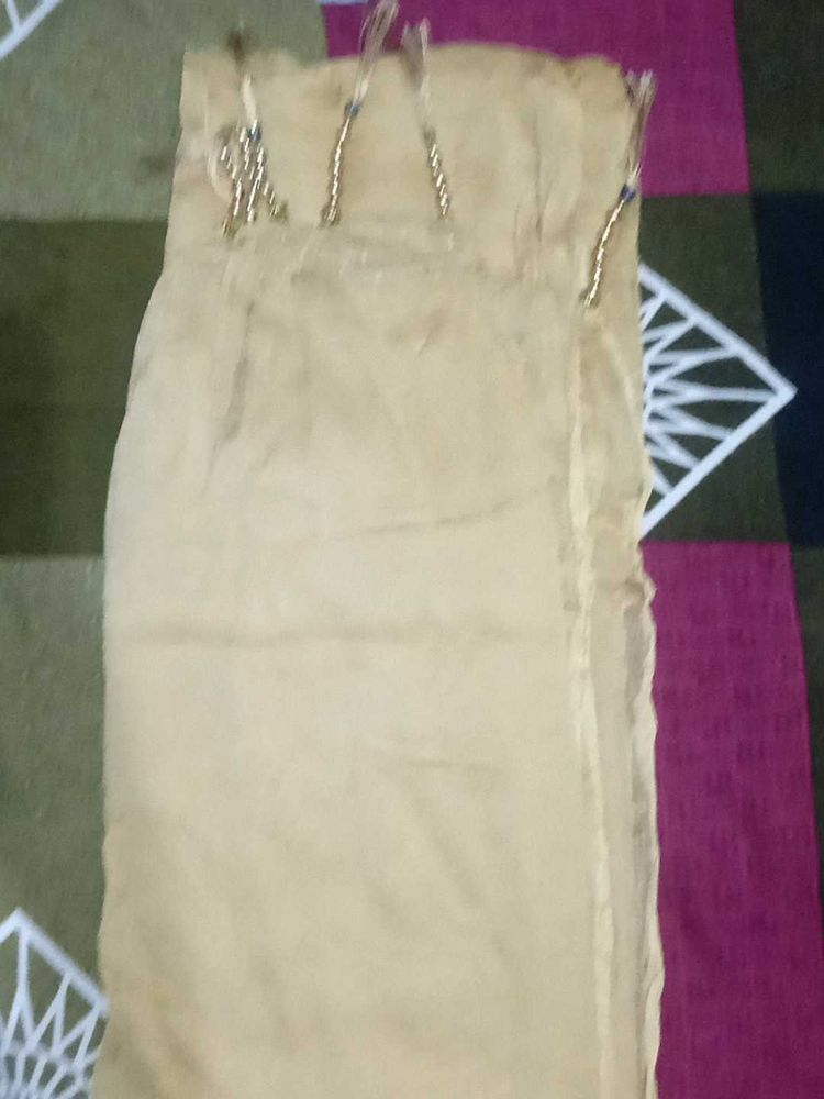 Golden Dupatta Of Net In Very Good Situation