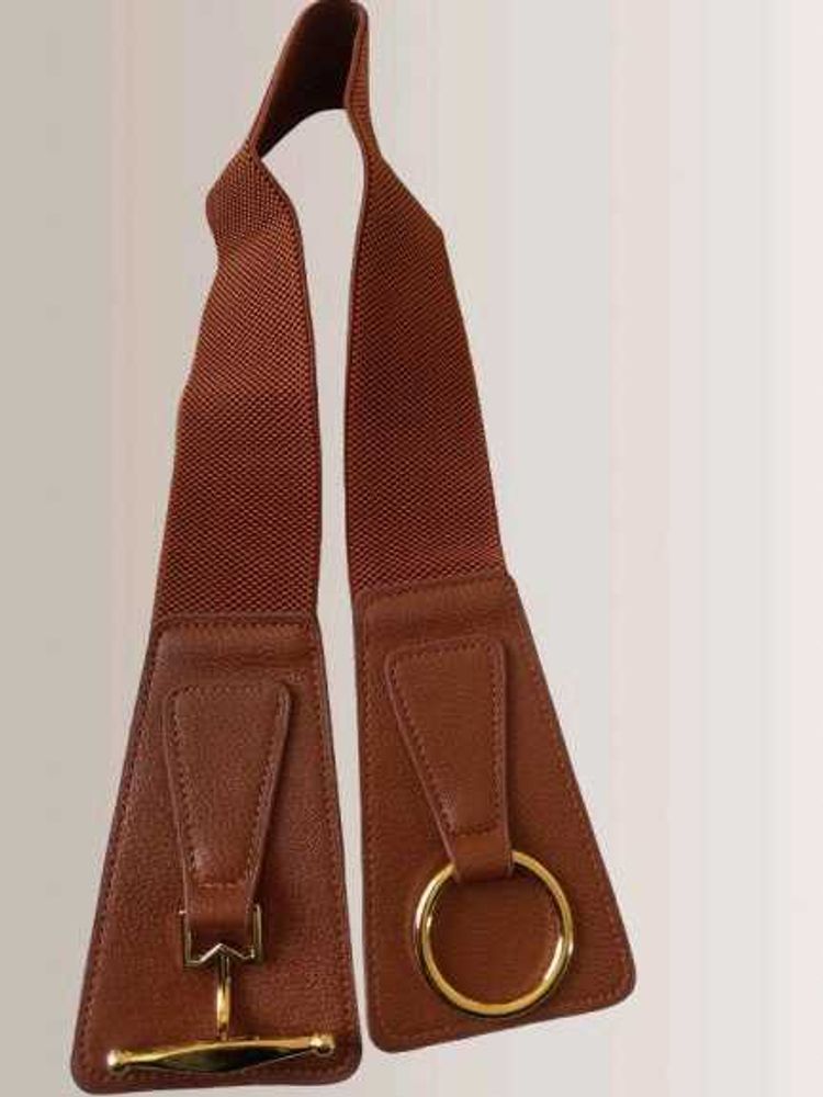 Stylish Brown Belt with Golden Accents