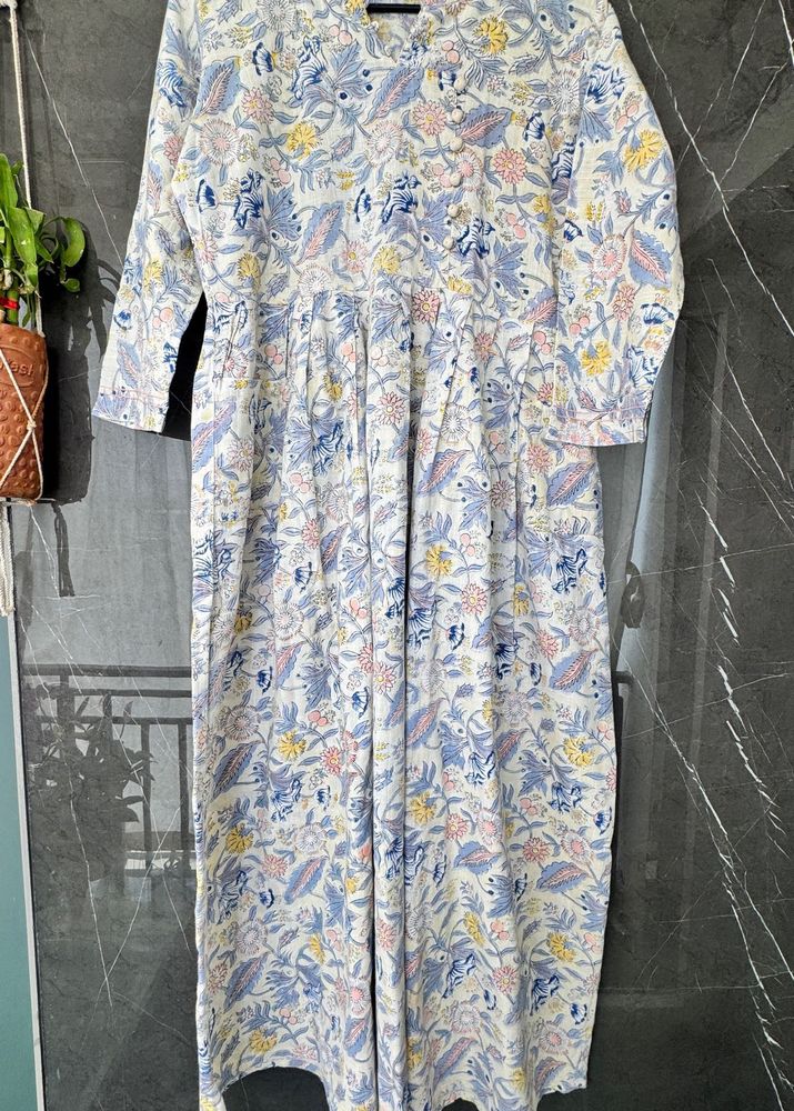 Floral Print Cotton Maxi Dress