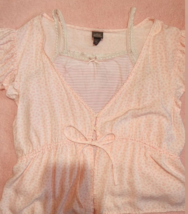 Wild Fable Pink floral Print Top