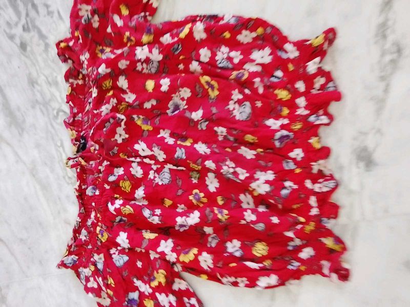 Floral Red Top