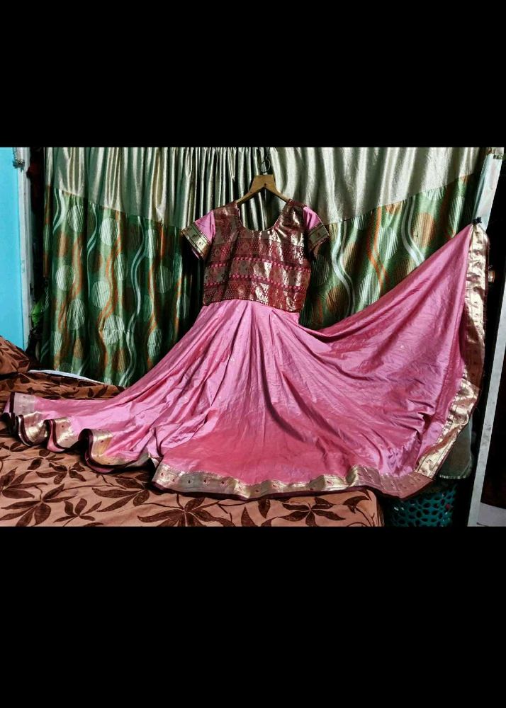 Pink &amp; Gold Lehenga Choli