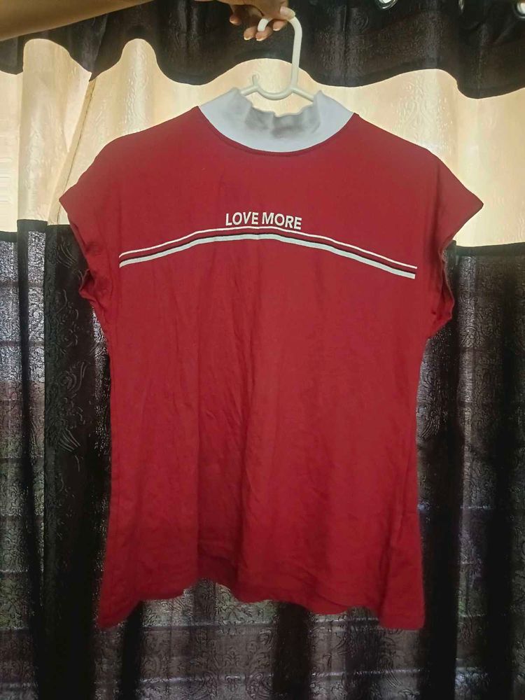 Red &#39;Love More&#39; Tee