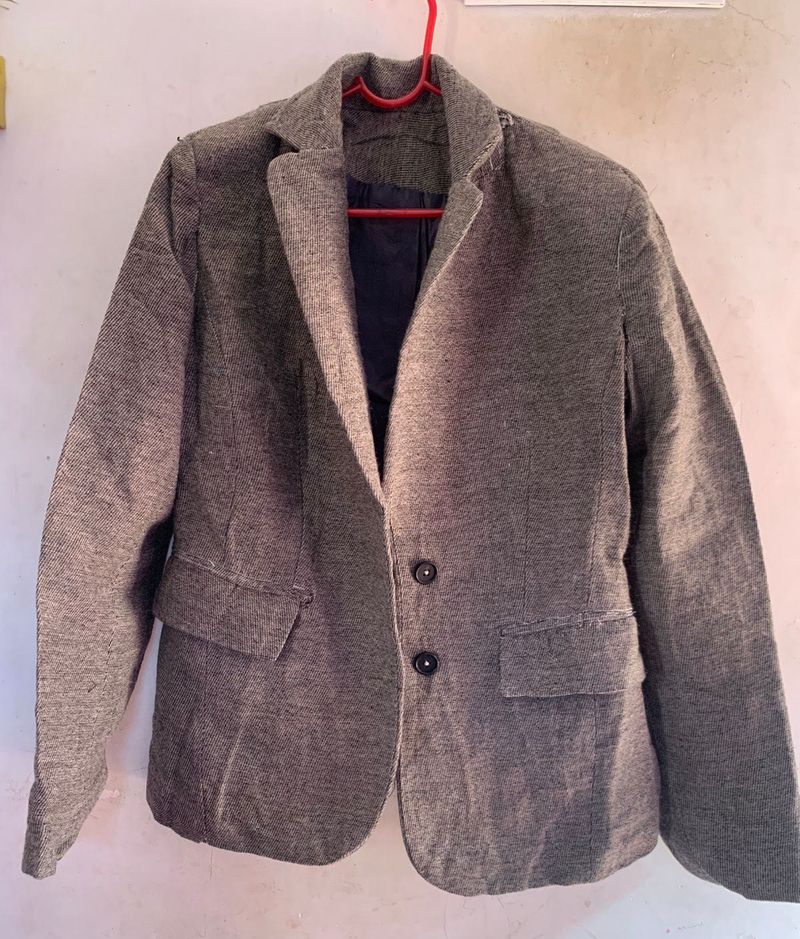 Gray Casual Blazer
