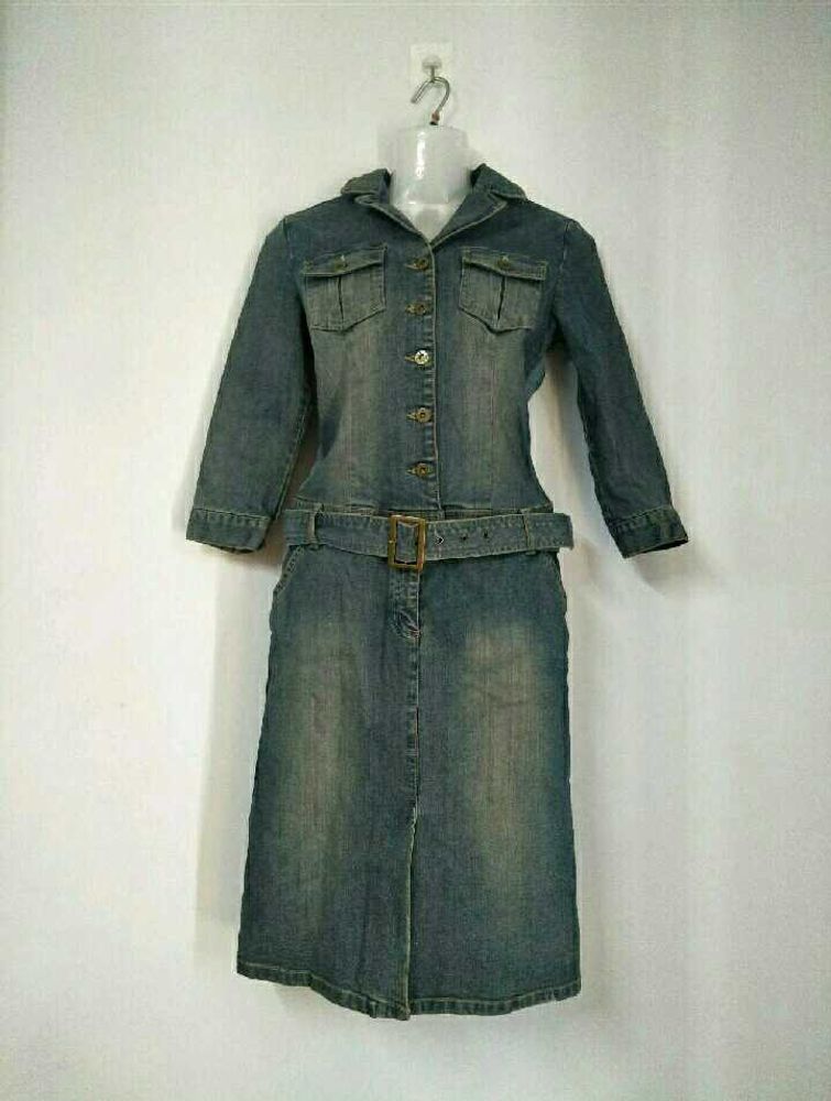 Y2K Button Up Denim Shirtdress