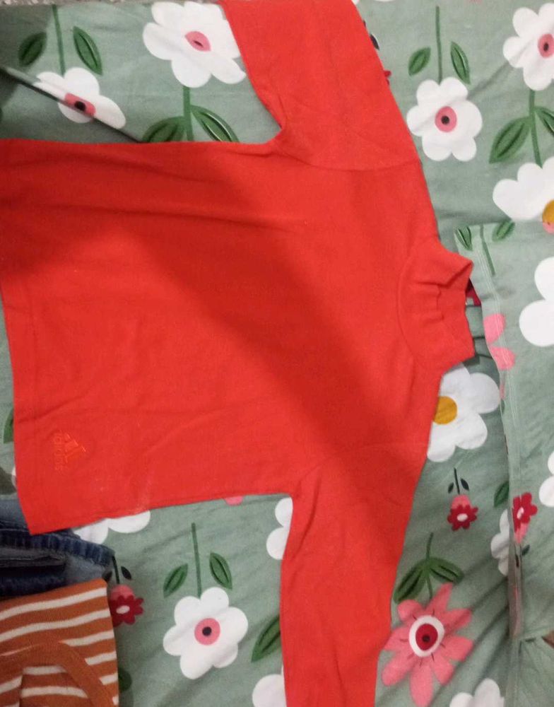 Adidas Turtle Neck Fitted Top (Coral Color)