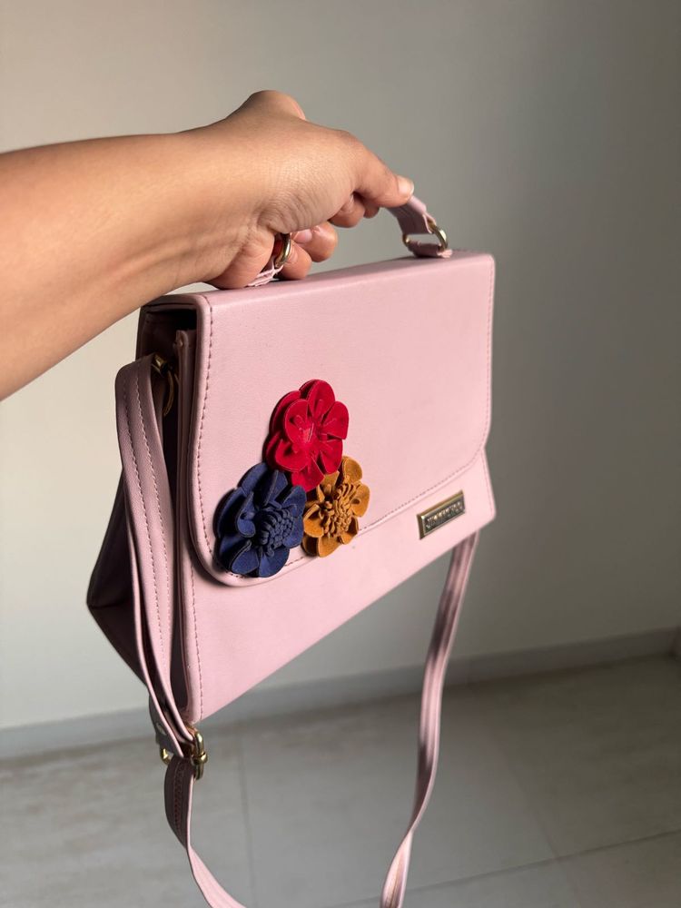 Floral Accent Crossbody Bag