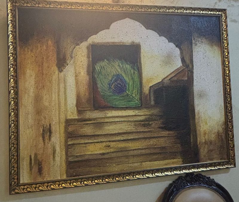 Framed Peacock Feather Artwork
