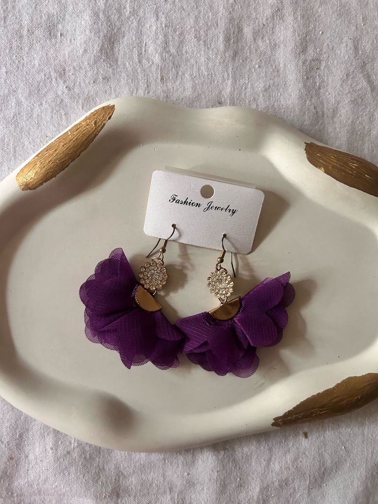 Purple Flower Earrings
