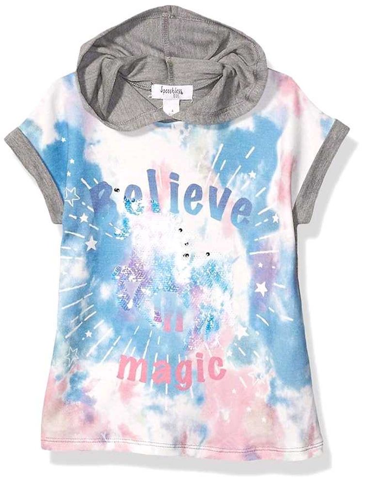 Cute Girls&#39; Tie-Dye Hoodie Tee