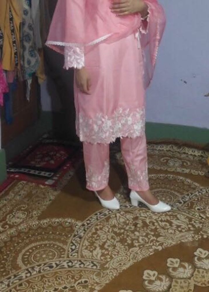 Pink Embroidered Kurta Set