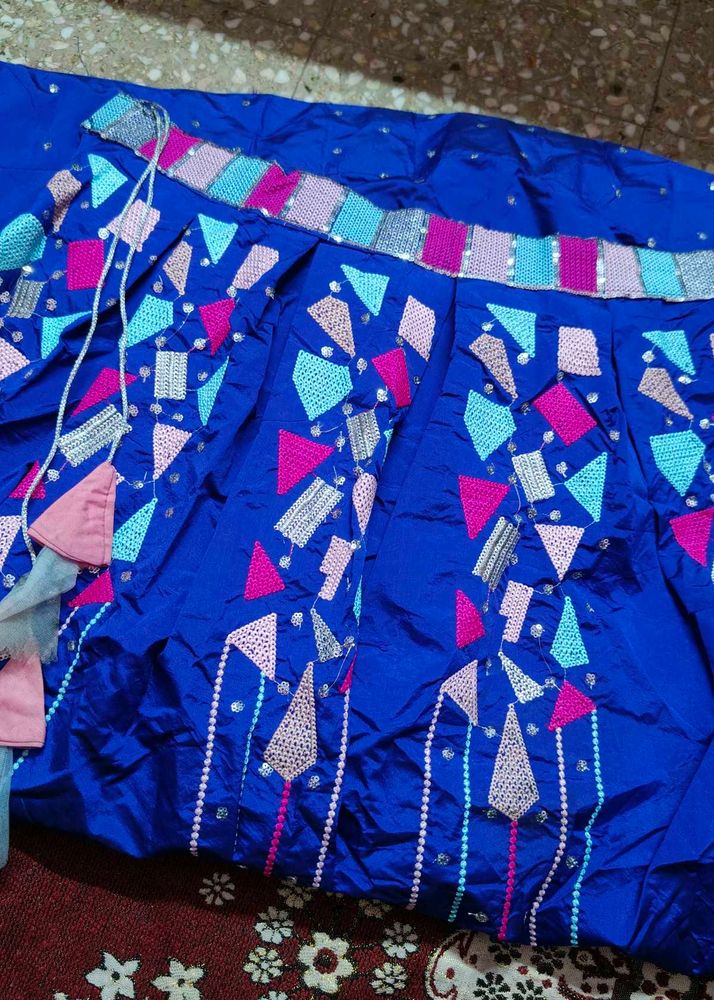 heavy blue skirt