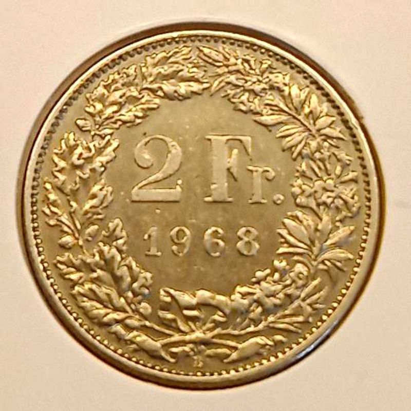 1968 2 Swiss Franc Coin