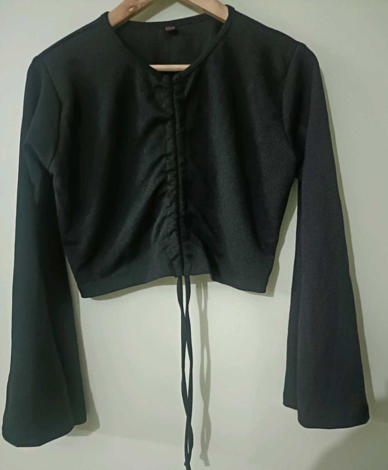 Black Bell Sleeves Top