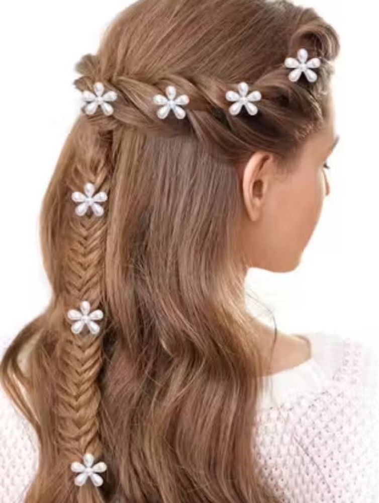 Korean Pearl Flower Mini Claw Clips