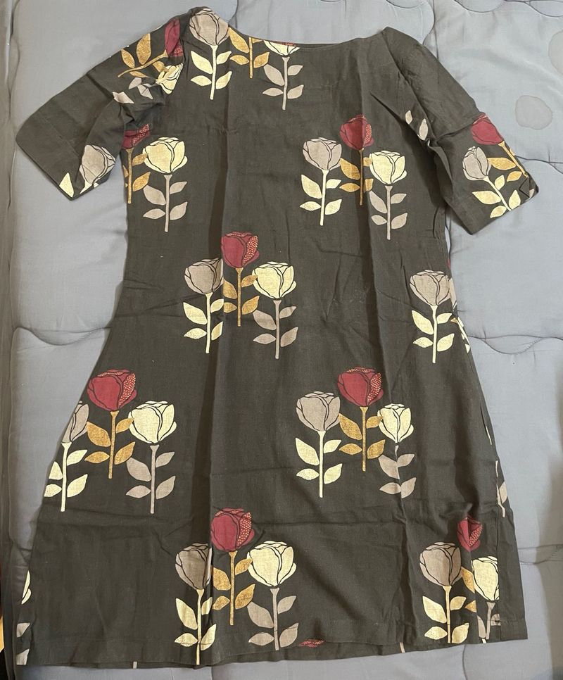 Max Cotton Dress With Beautiful Rose Print