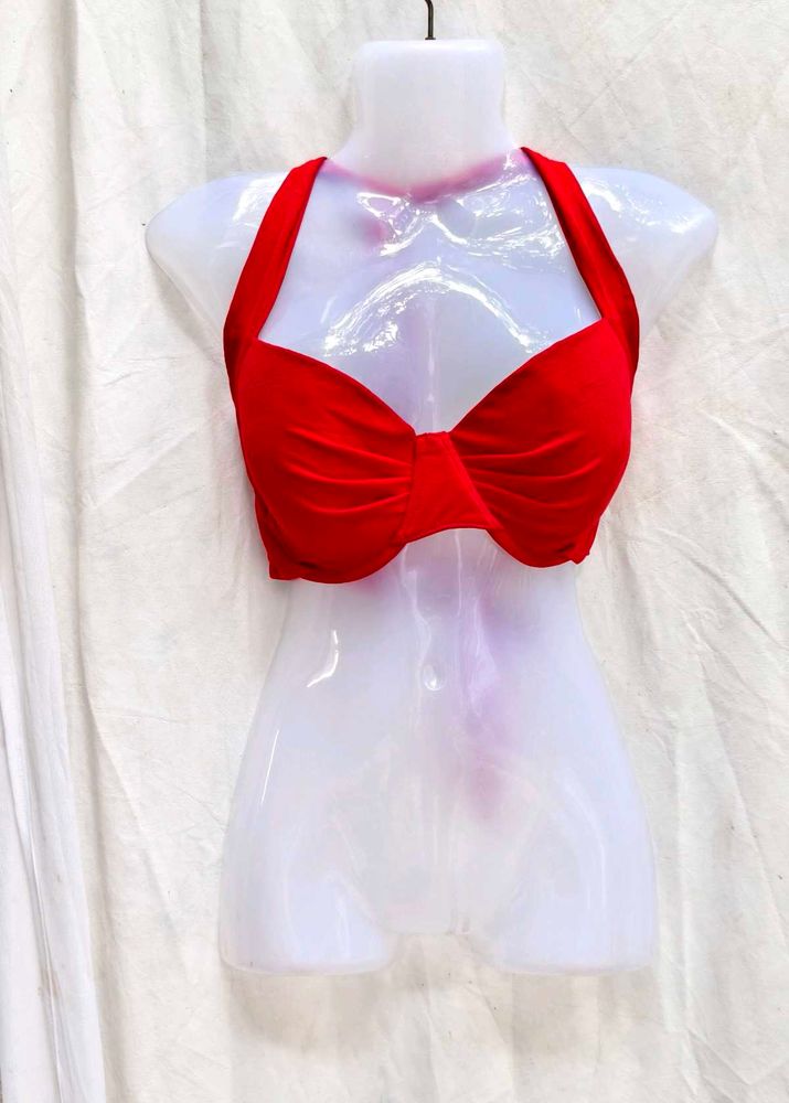 252011. Red Halter Neck Bra