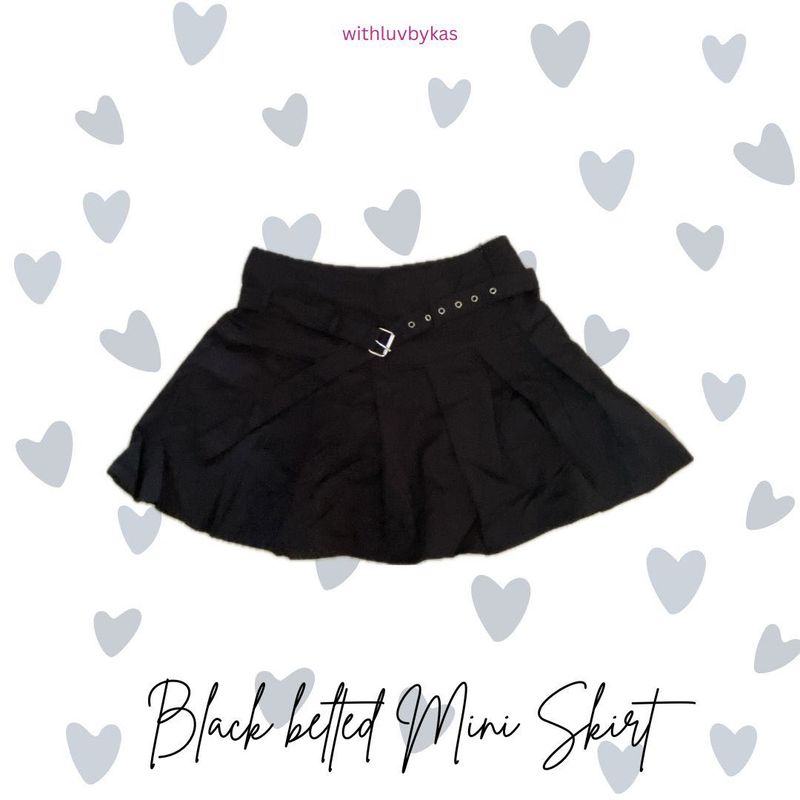 Pleated Mini Skirt with Belt