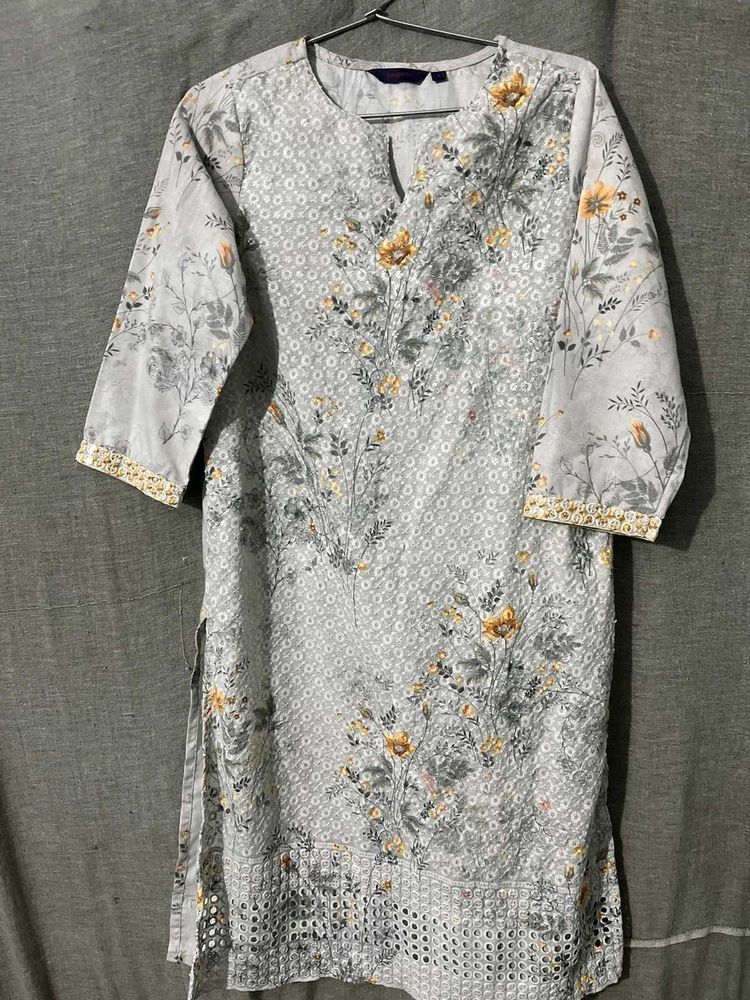 Sequins and embroidery Floral Print Kurti full sle