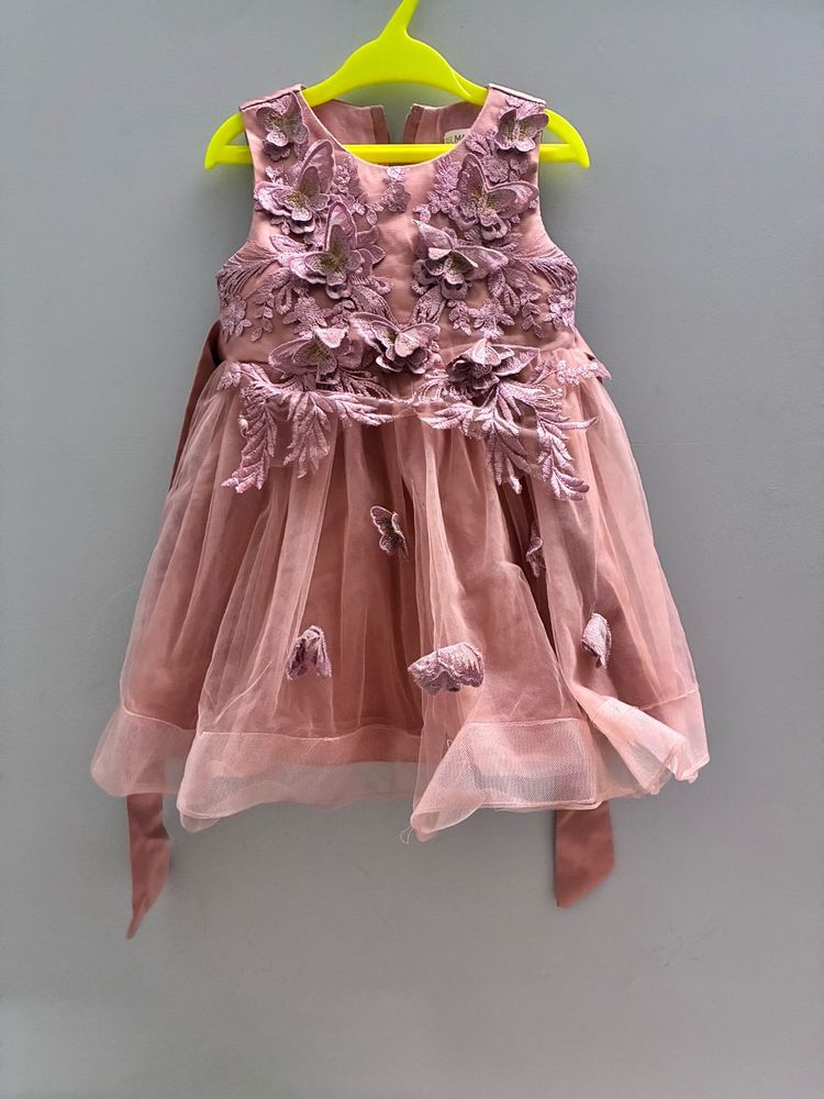 Elegant Pink Flower Girl Dress
