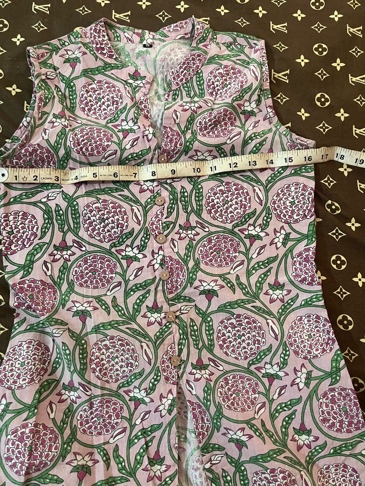 Floral Print Sleeveless kurta and pant
