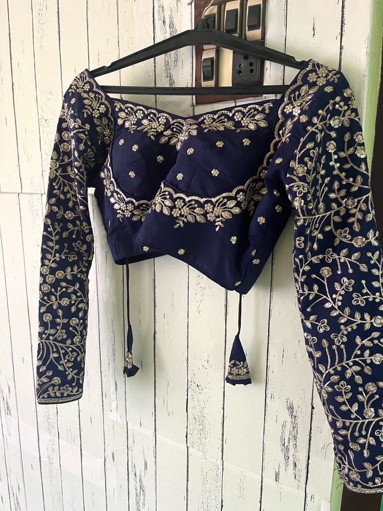 Embroidered Blue Blouse