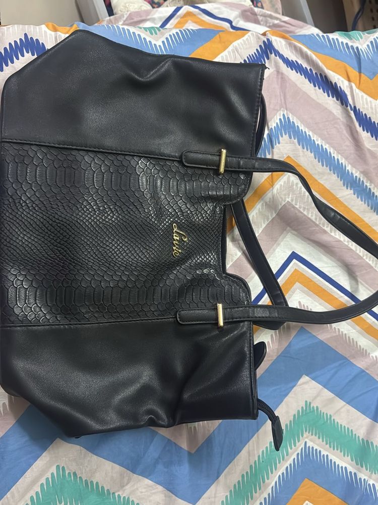 Lavie Black Snakeskin Tote Bag
