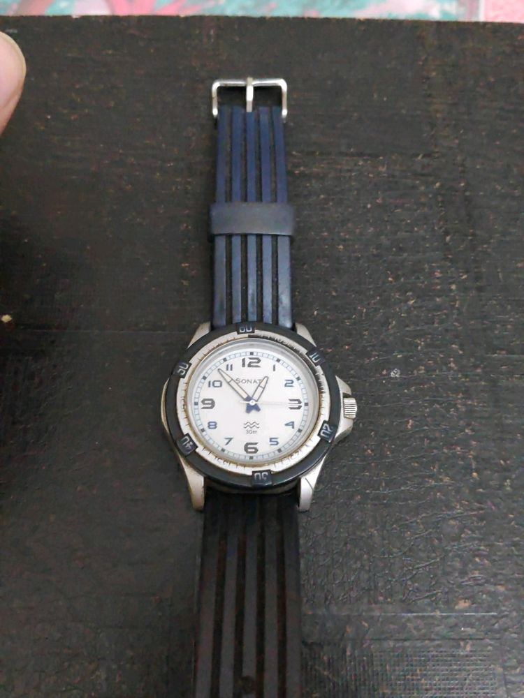 SF Quartz Analog White Dial Watch for Men-NS7930PP