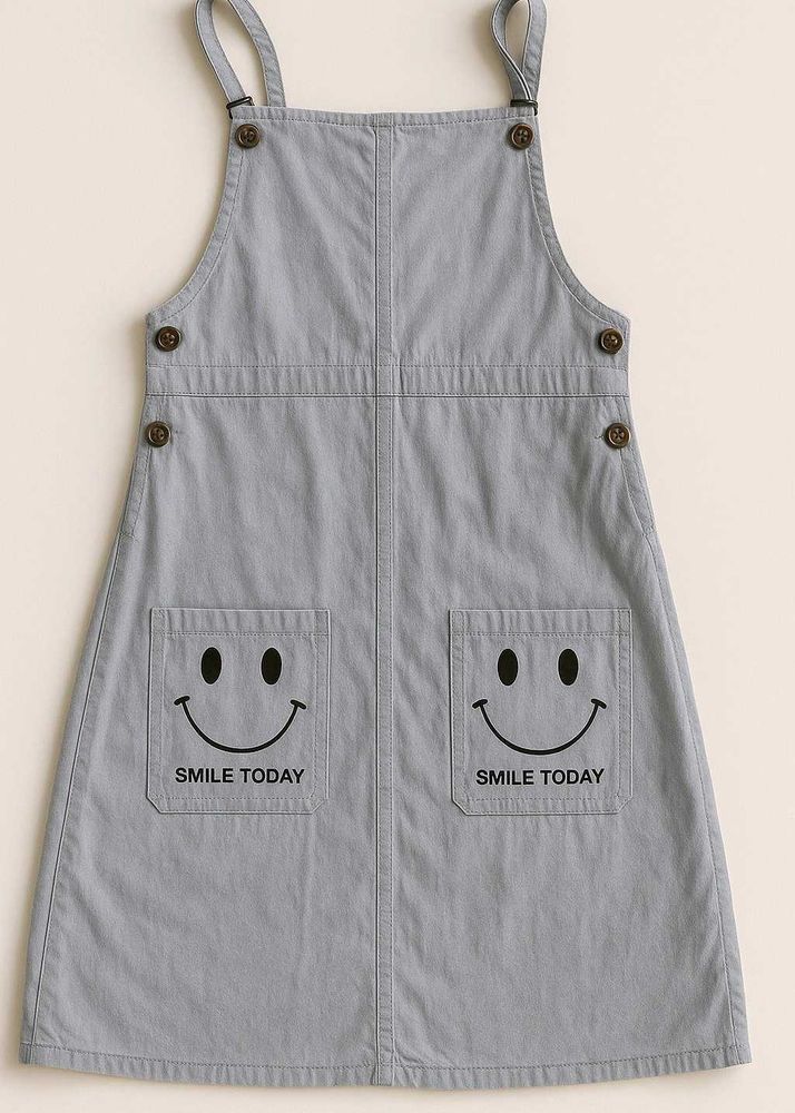 Pinafore Dress with Smiley Pockets