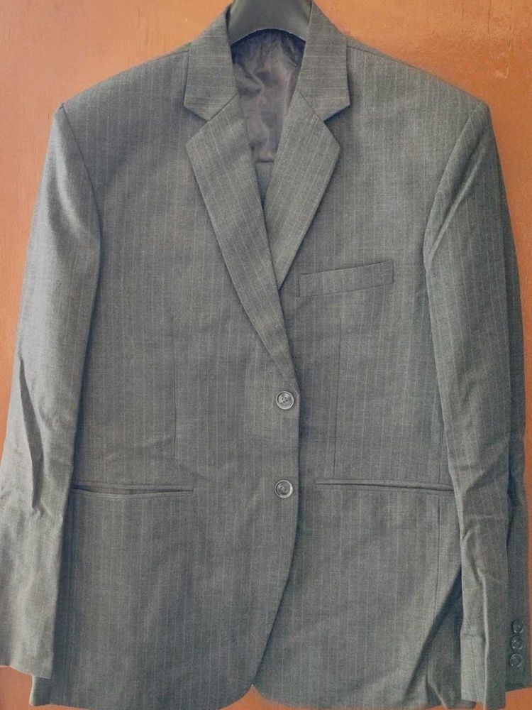 Gray Striped Suit Blazer
