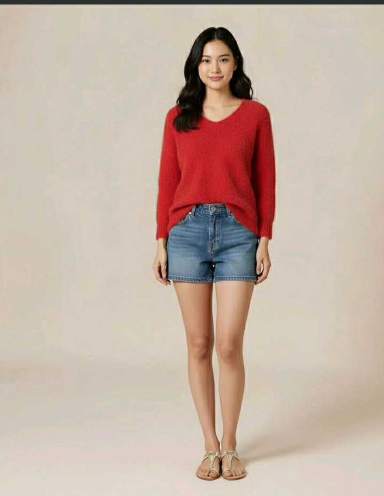 Red V-Neck Sweater