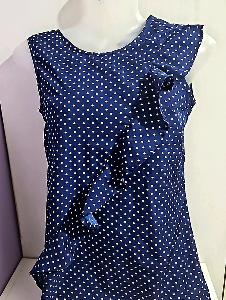 Blue Polka Dot Top