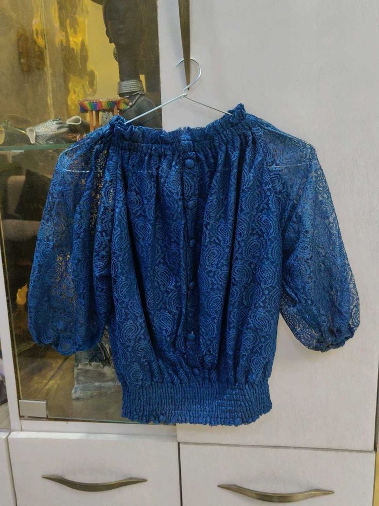 Blue Lace Top