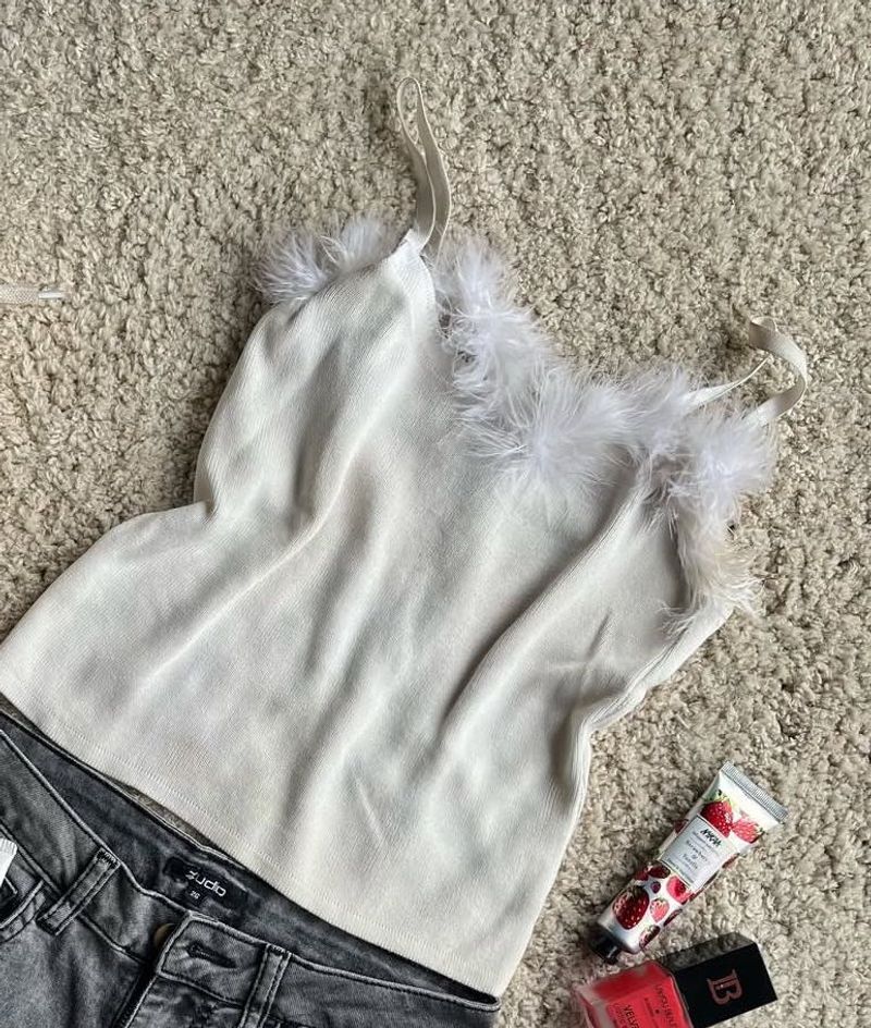 Feather Trim Cami