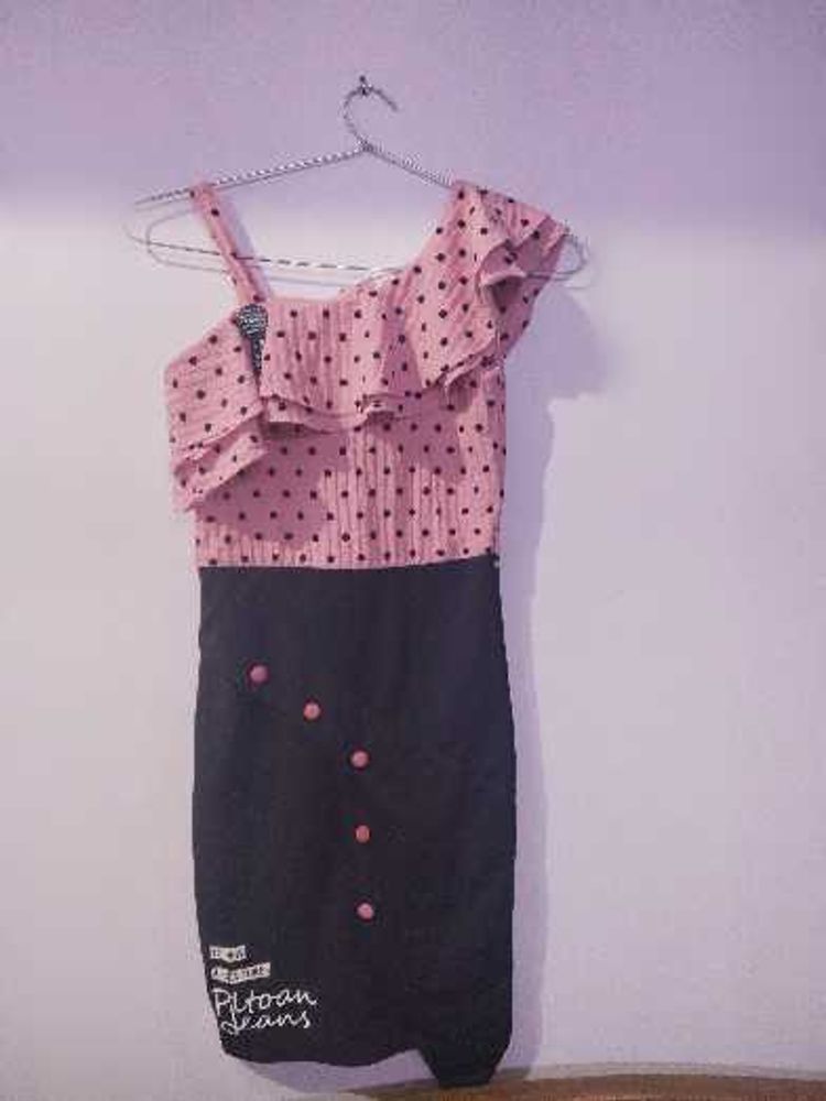 Polka Dot One-Shoulder Dress