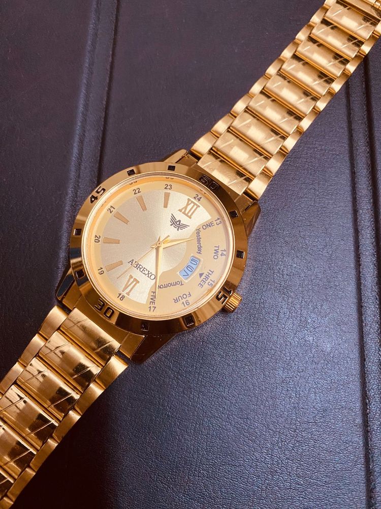 Abrexd Gold Watch| Matte dial with Date function|