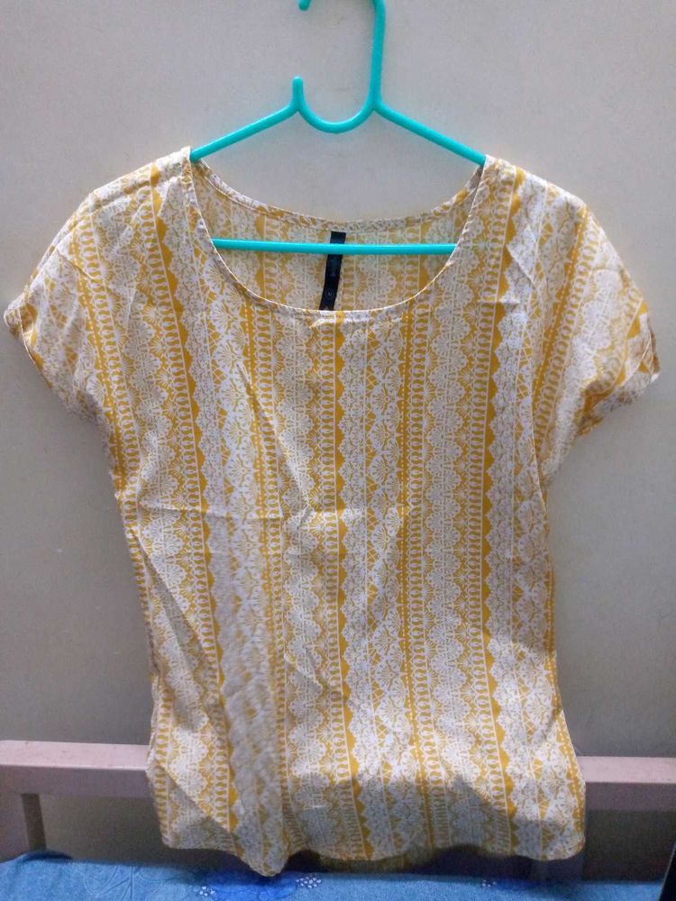 Yellow Printed Top