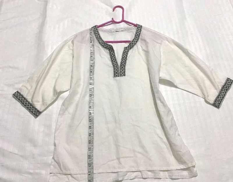 White Embroidery Top Bust 36
