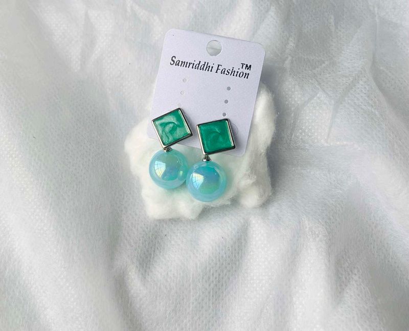 Green &amp; Blue Drop Earrings