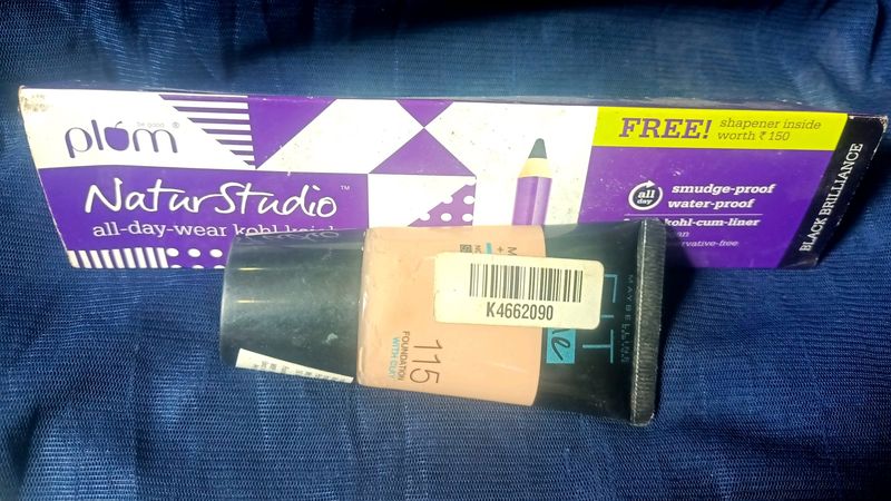 Plum Kajal And Maybelline Foundation Combo